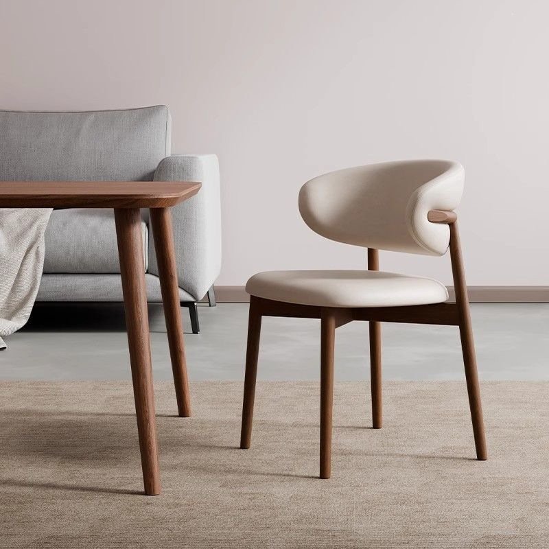 Modern Aesthetic Nordic Dining Chair with Premium Leather Upholstery - Image 2