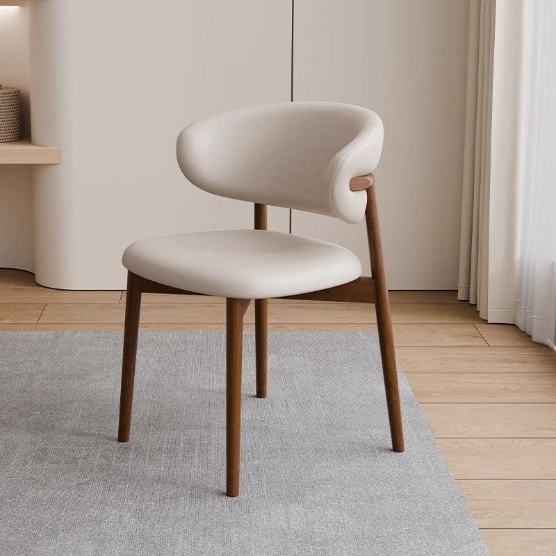 Modern Aesthetic Nordic Dining Chair with Premium Leather Upholstery