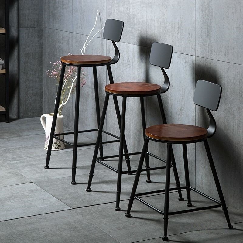 Iron Bar Stool with Modern Solid Design - Image 2